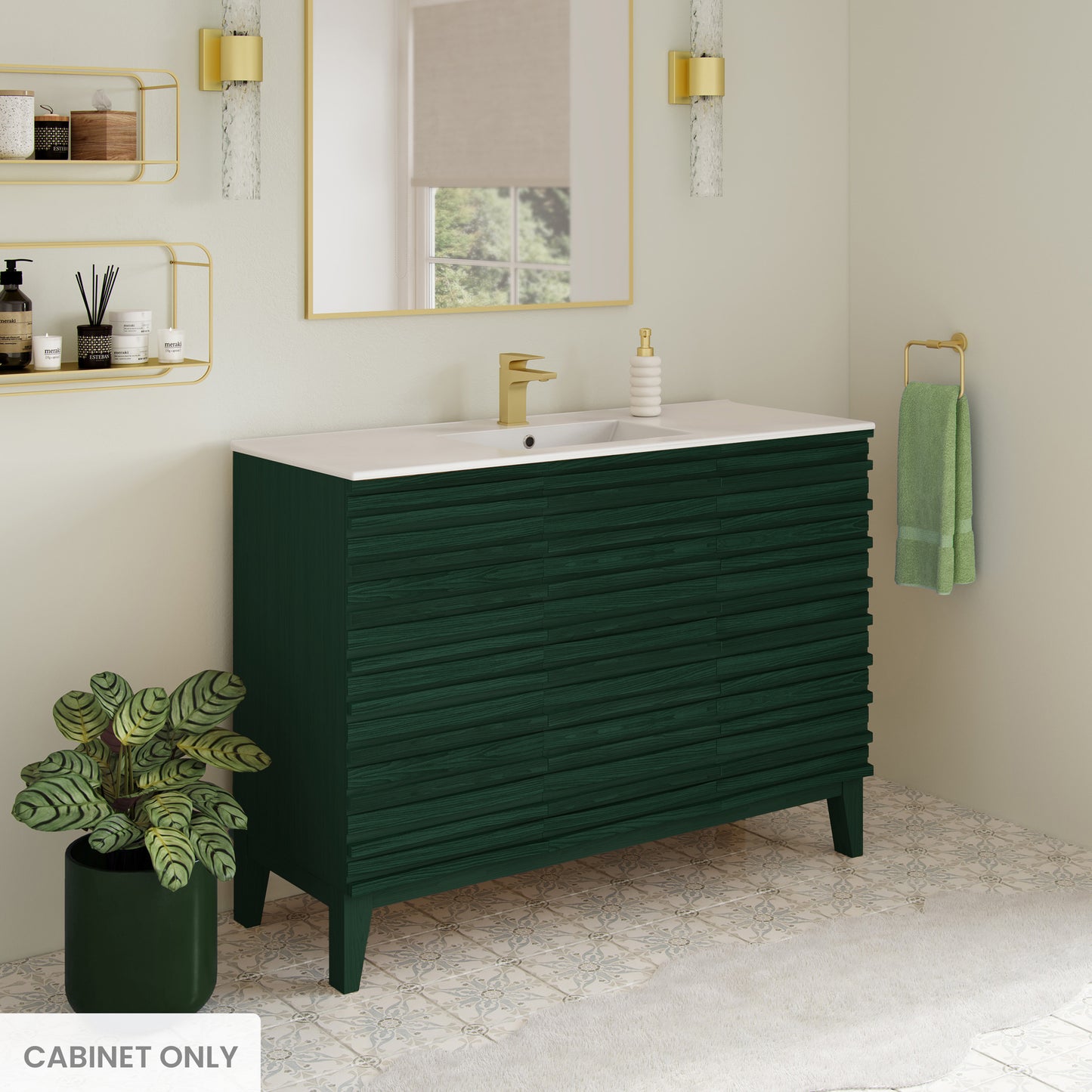 Swiss Madison Cascade 48-inch freestanding bathroom vanity in Green Oak — view 2