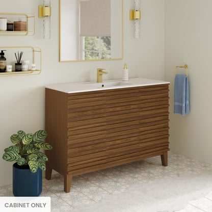 Swiss Madison, Cascade 48'' Bathroom Vanity in Brown Oak- Cabinet Only