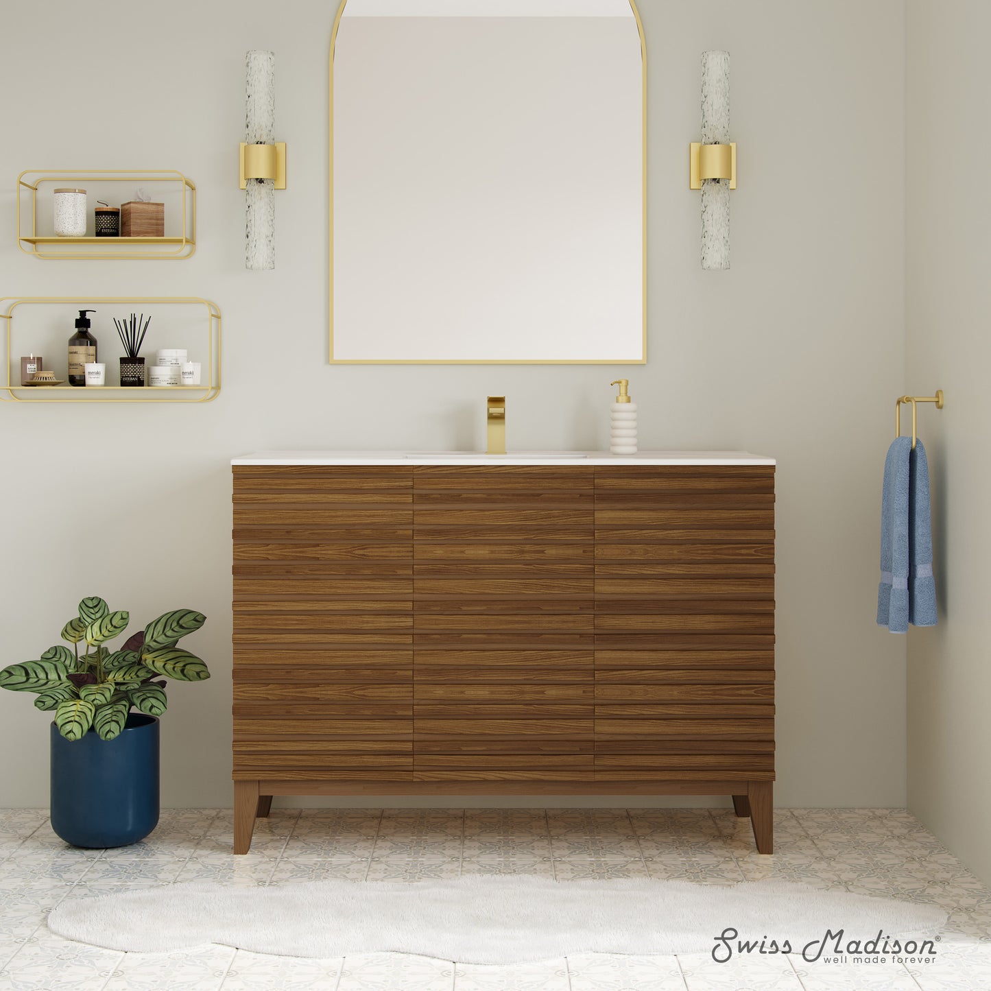 Swiss Madison Cascade 48-inch bathroom vanity in Brown Oak — view 4