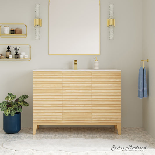 Swiss Madison Cascade 48-inch bathroom vanity in Natural Oak