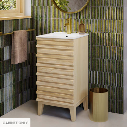 Swiss Madison, Cascade 18" Bathroom Vanity in Natural Oak - Cabinet