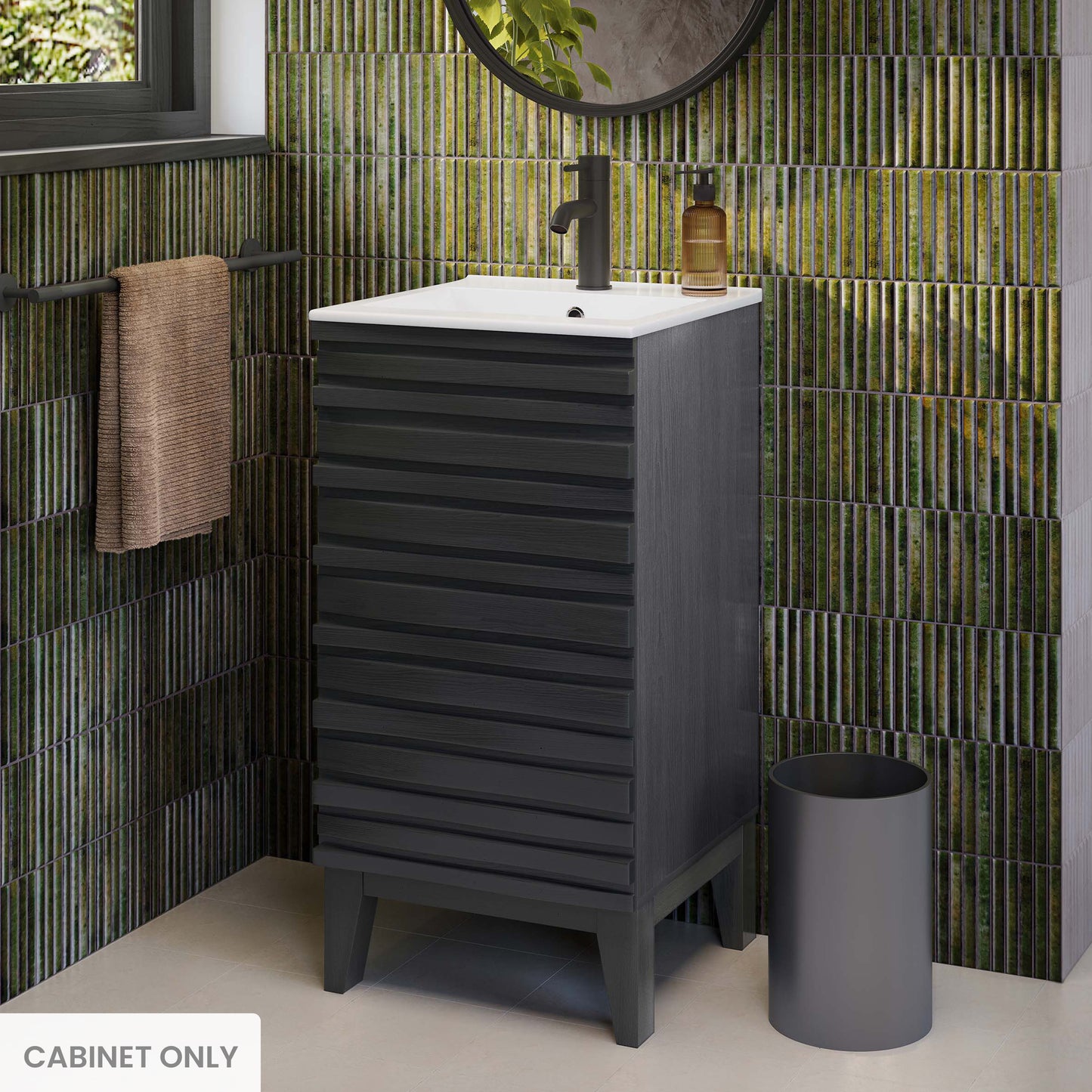 Swiss Madison, Cascade 18" Bathroom Vanity in Black - Cabinet