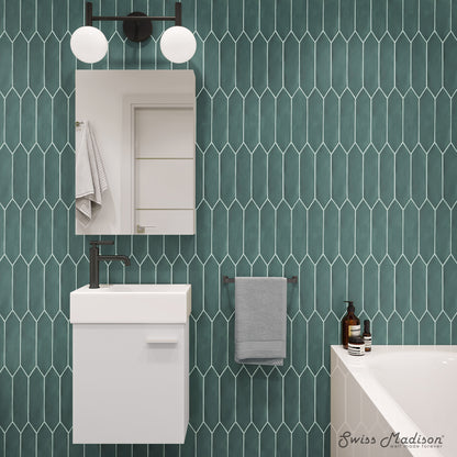 Swiss Madison, Colmer 18" Wall-Mounted Bathroom Vanity in White with Sink Top