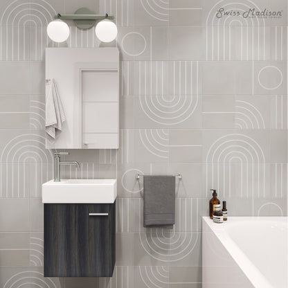 Swiss Madison, Colmer 18 Single, Black Walnut, One Cabinet, Bathroom Vanity