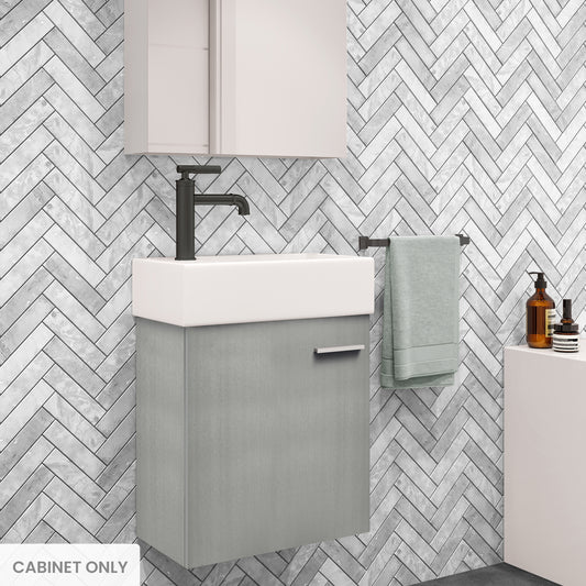 Swiss Madison, Colmer 18" Wall-Mounted Bathroom Vanity in Brushed Grey- Cabinet