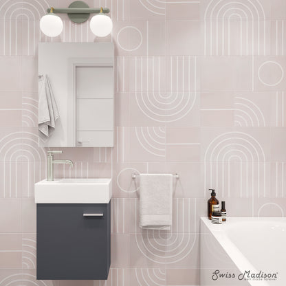 Swiss Madison, Colmer 18" Wall-Mounted Bathroom Vanity in Slate