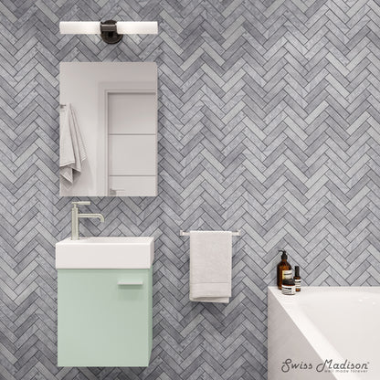 Swiss Madison, Colmer 18" Wall-Mounted Bathroom Vanity in Mint