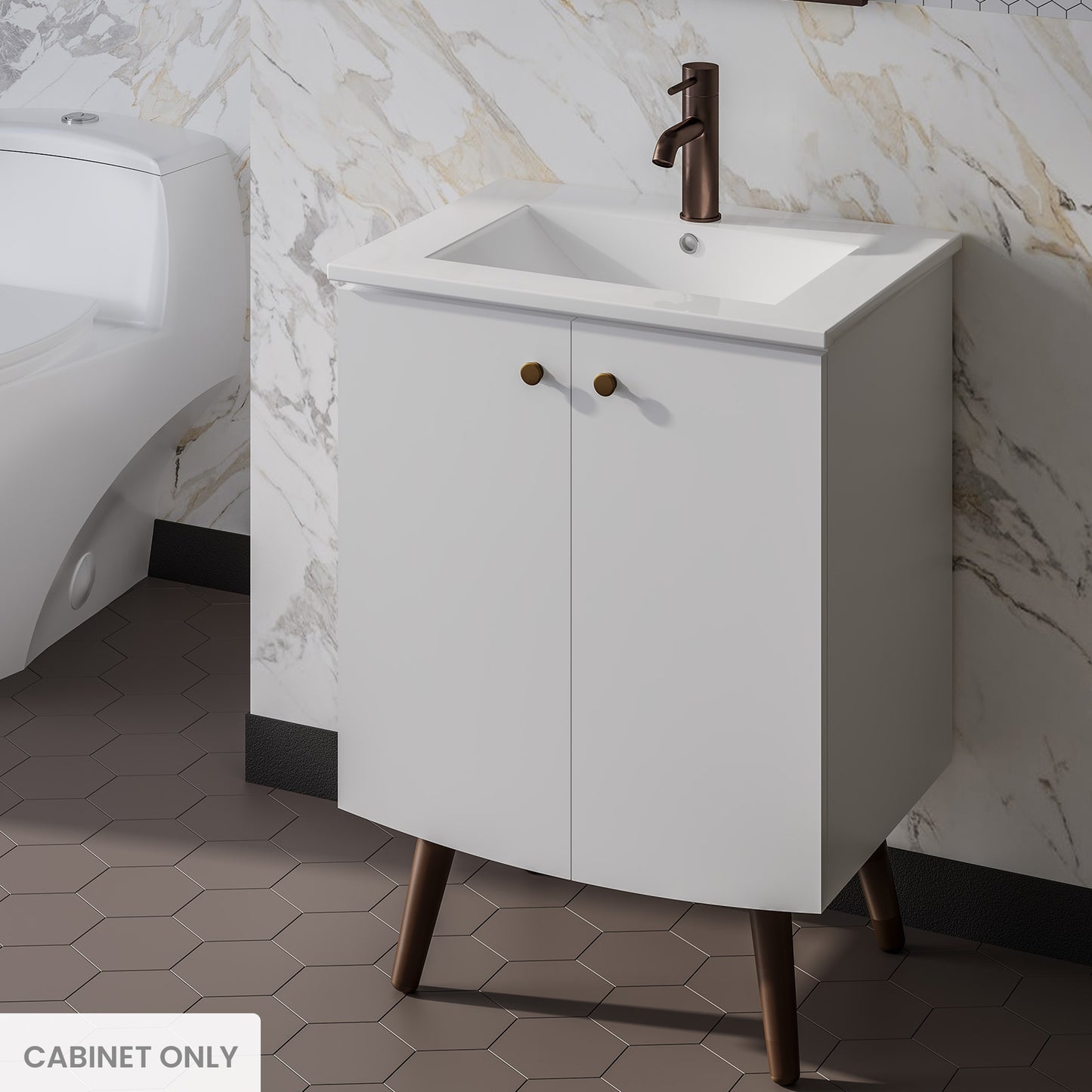 Swiss Madison, Manoir 24 Bathroom Vanity in White Cabinet Only