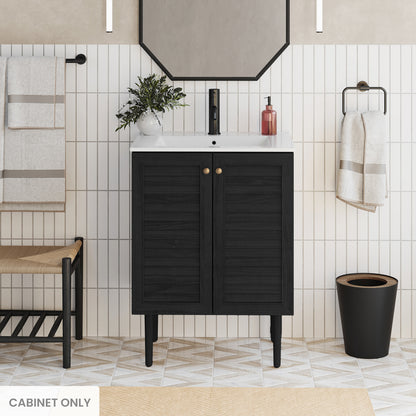 Swiss Madison, Bron 24" Freestanding Bathroom Vanity Cabinet without Top in Black Oak