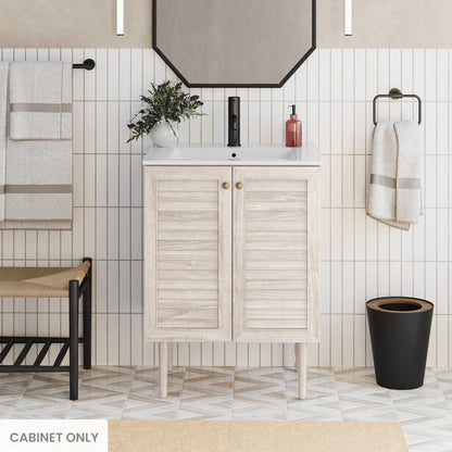 Swiss Madison, Bron 24" Freestanding Bathroom Vanity Cabinet without Top in White Oak