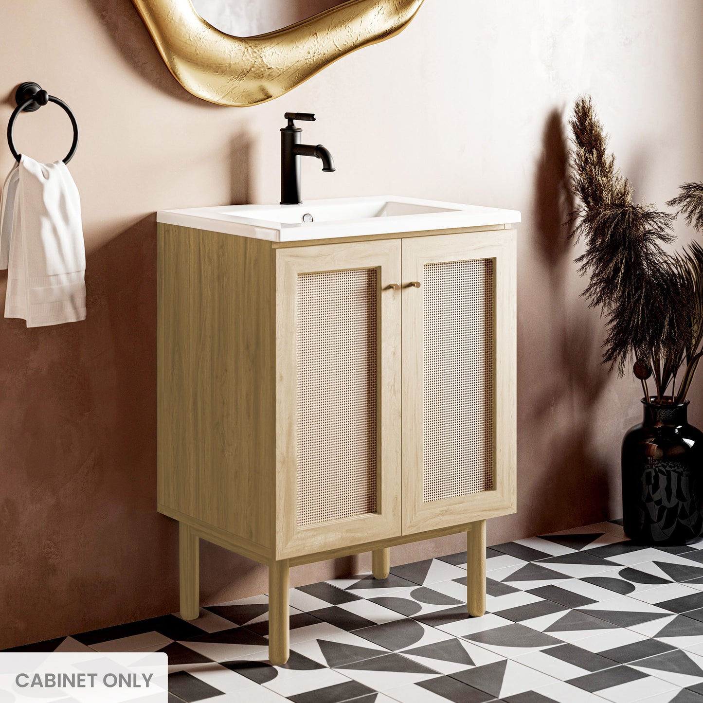 Swiss Madison, Classe 24" Freestanding Bathroom Vanity Cabinet without Top in Natural Oak