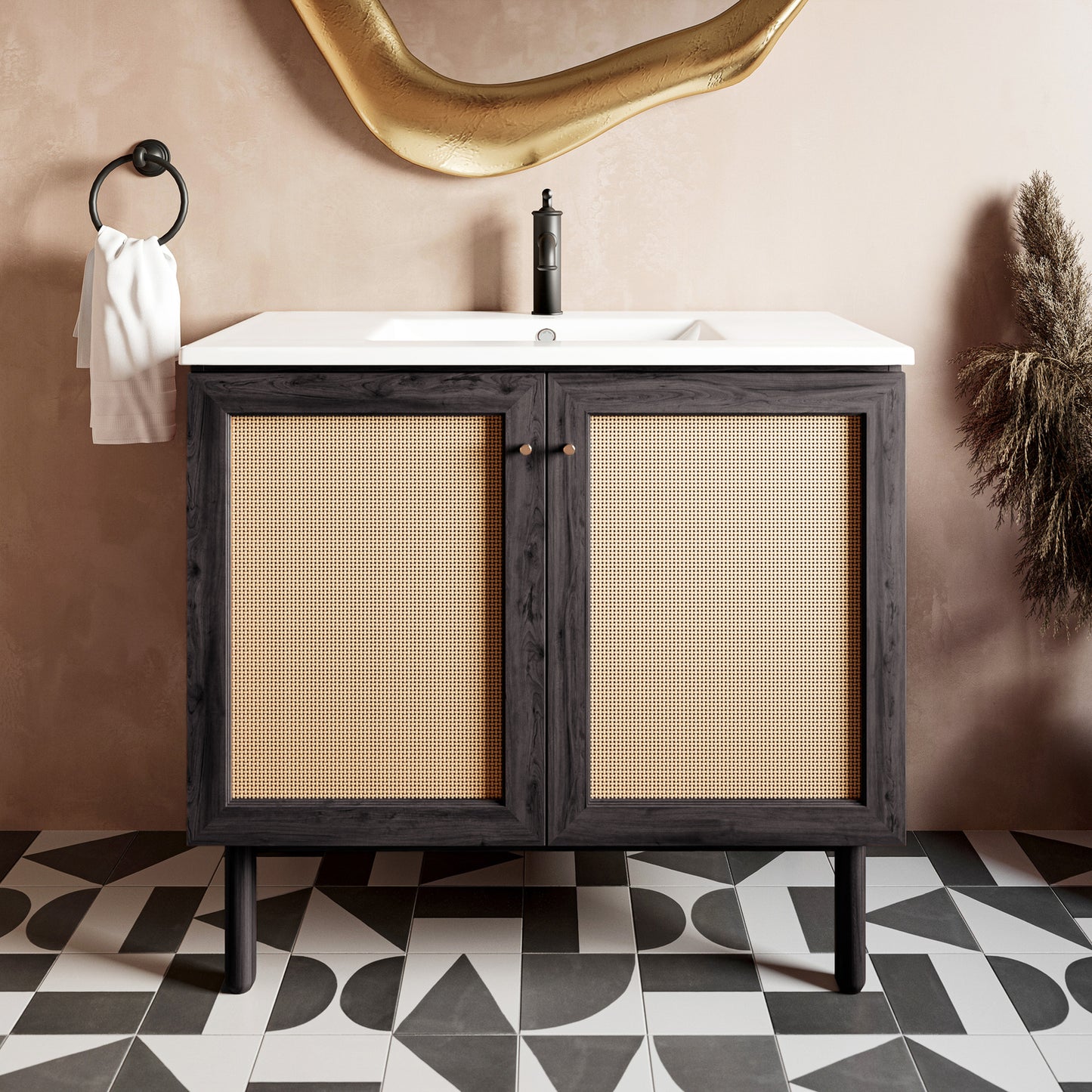 Swiss Madison, Classe 36" Freestanding Bathroom Vanity in Black Oak with Sink Top