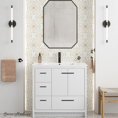 Swiss Madison, Virage 36 Freestanding, Bathroom Vanity in White