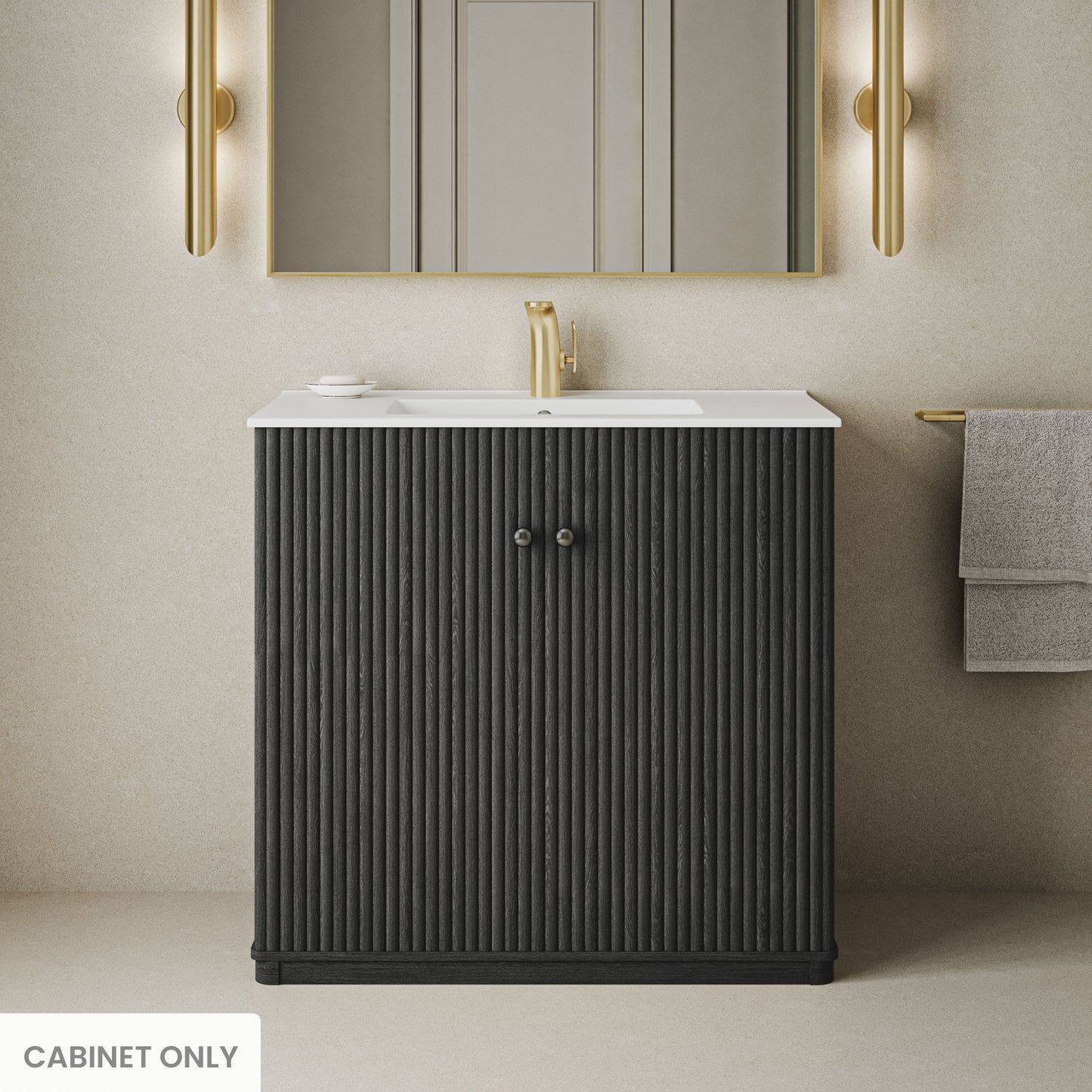 Swiss Madison, Lafayette 36" Freestanding Bathroom Vanity Cabinet without Top in Black Oak