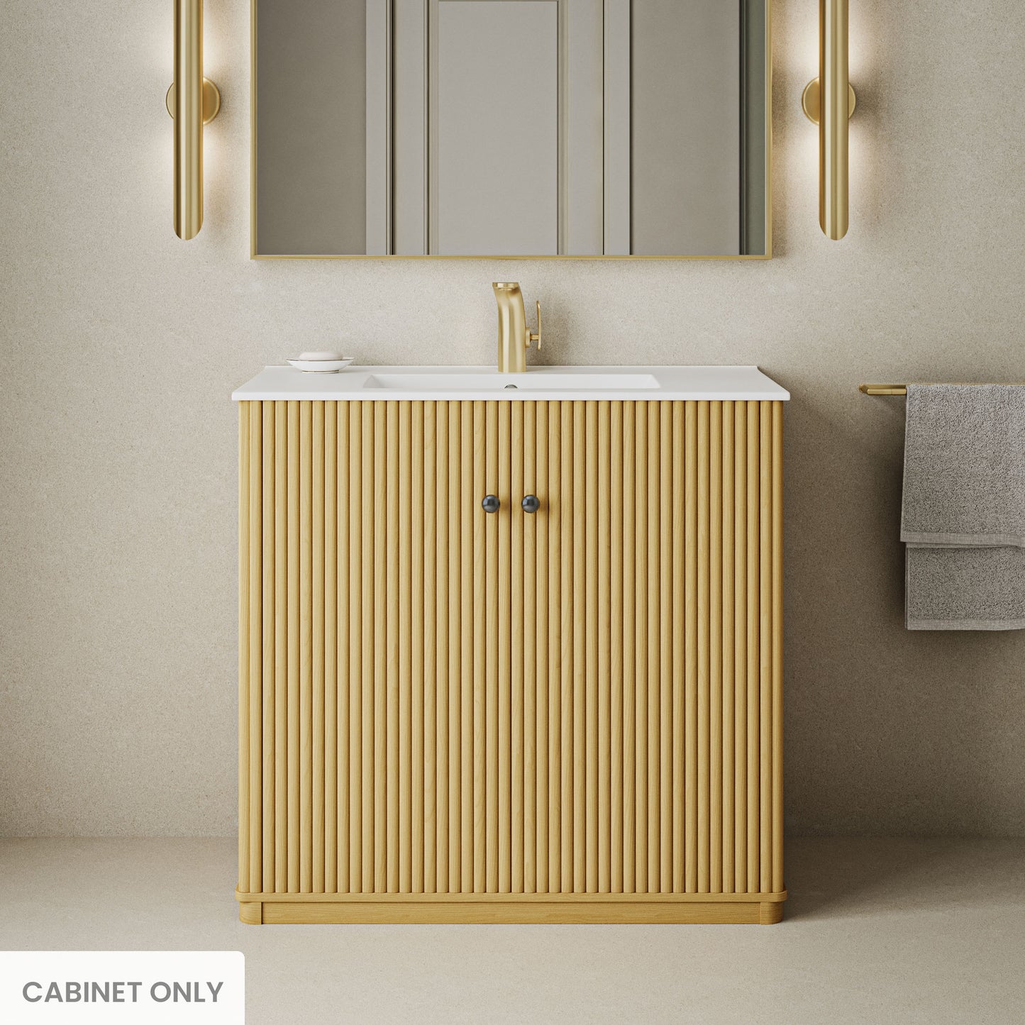 Swiss Madison, Lafayette 36" Freestanding Bathroom Vanity Cabinet without Top in Natural Oak