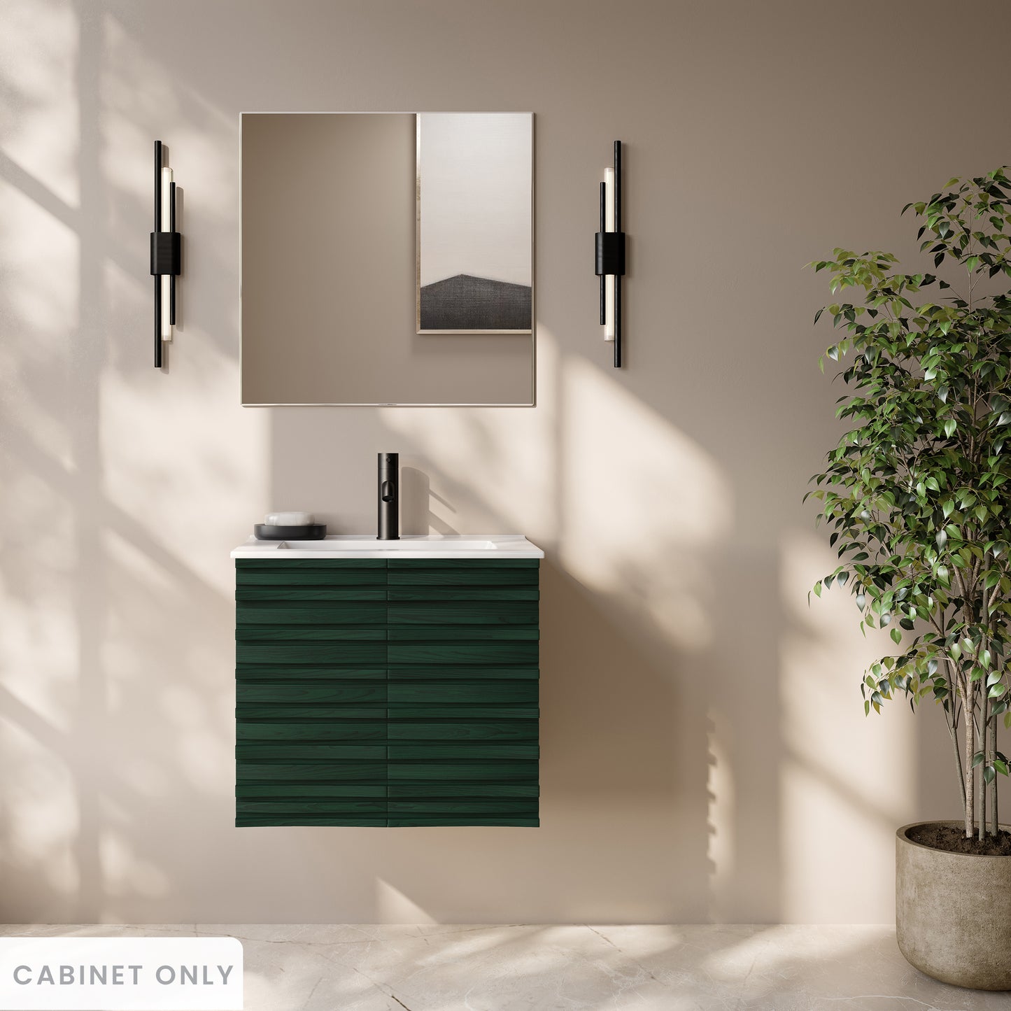 Swiss Madison, Cascade 24" Wall-Mounted Bathroom Vanity Cabinet without Top in Green Oak