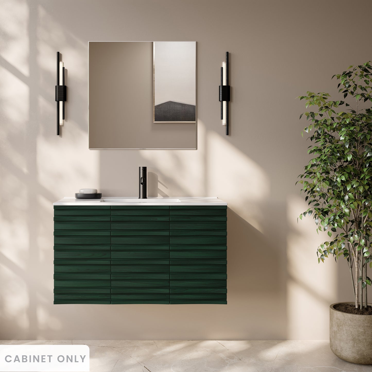 Swiss Madison Cascade 36-inch wall-mount bathroom vanity in Green Oak
