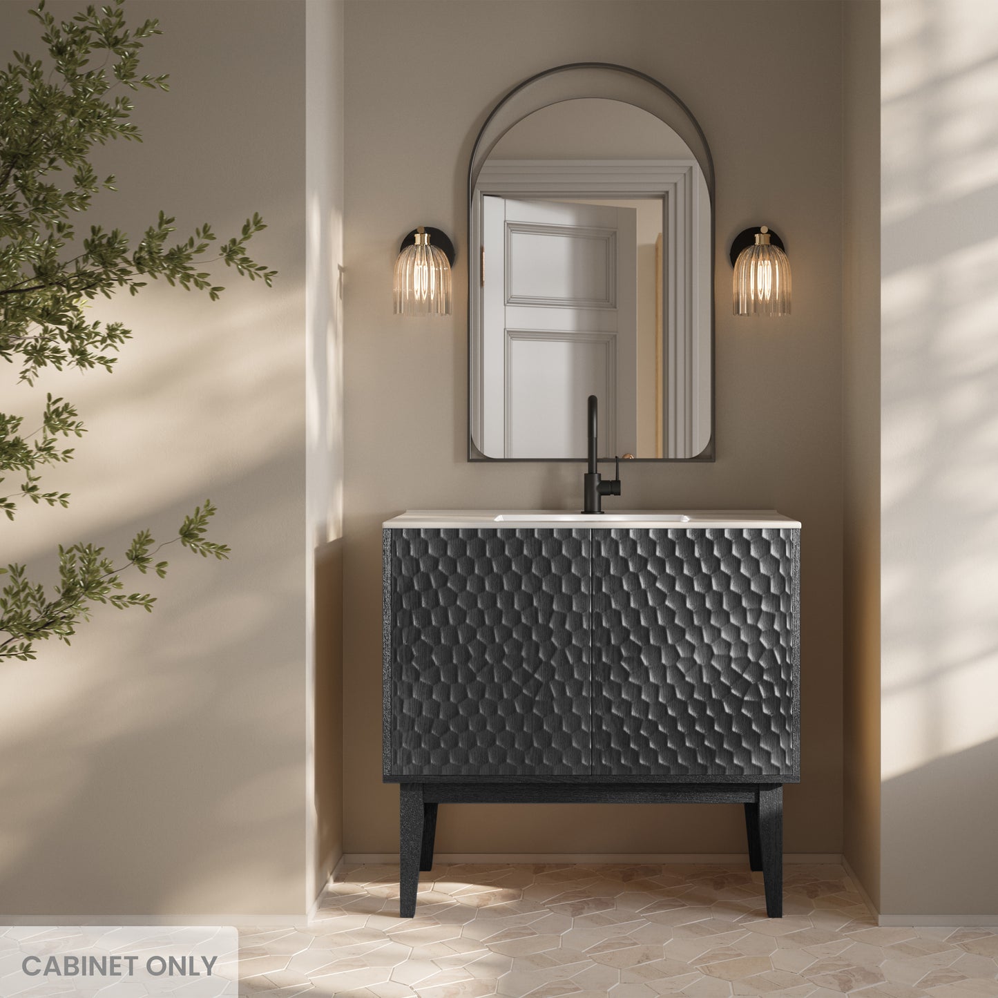 Swiss Madison, Bosse 36" Freestanding Bathroom Vanity Cabinet without Top in Black Oak