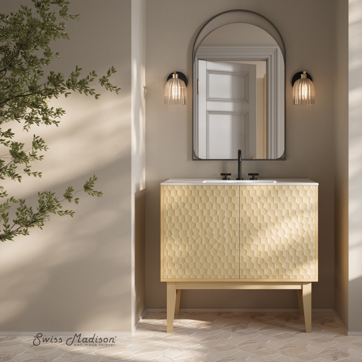 Swiss Madison Bosse 36-inch freestanding bathroom vanity in Natural Oak — view 5