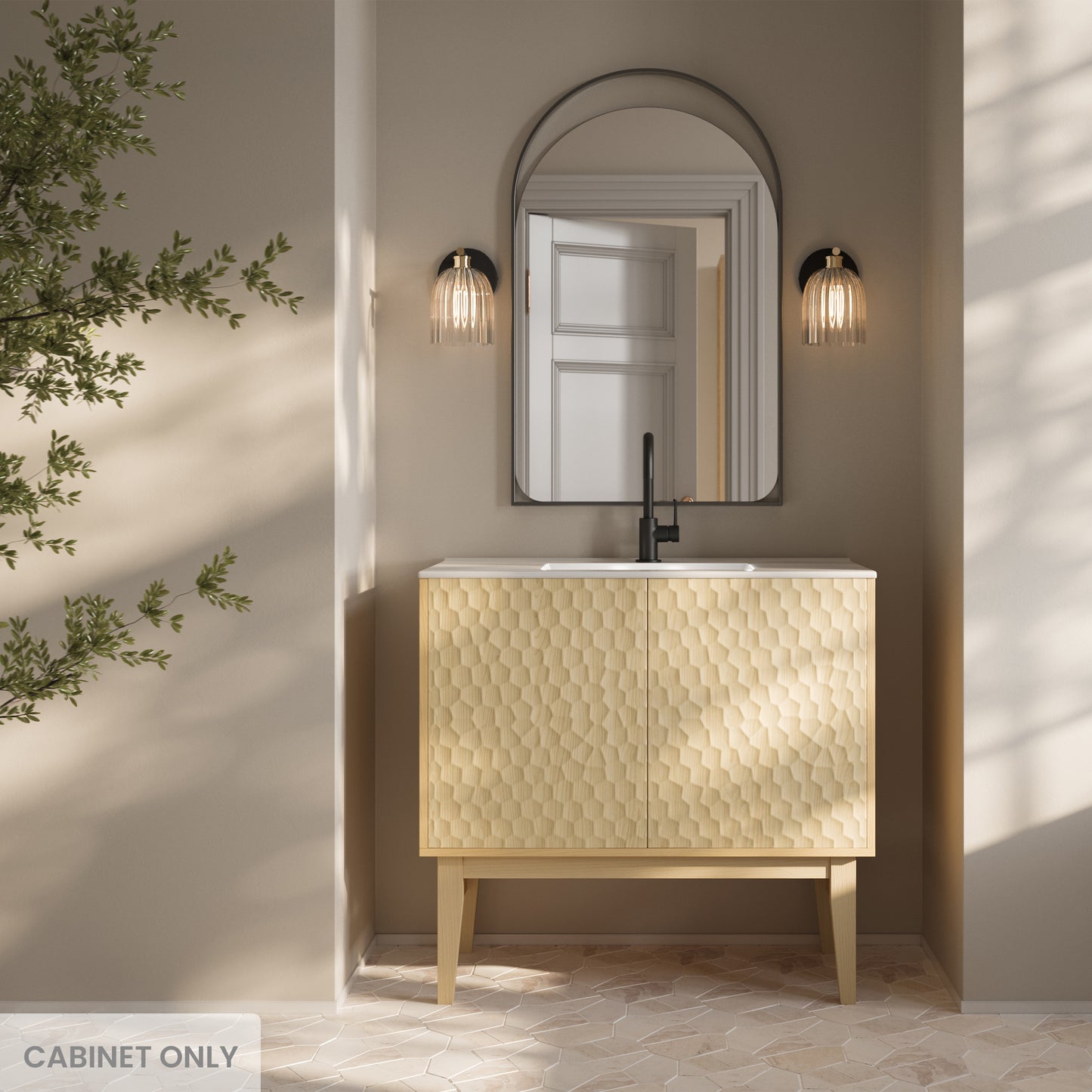 Swiss Madison, Bosse 36" Freestanding Bathroom Vanity Cabinet without Top in Natural Oak