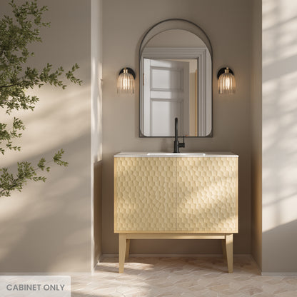Swiss Madison, Bosse 36" Freestanding Bathroom Vanity Cabinet without Top in Natural Oak