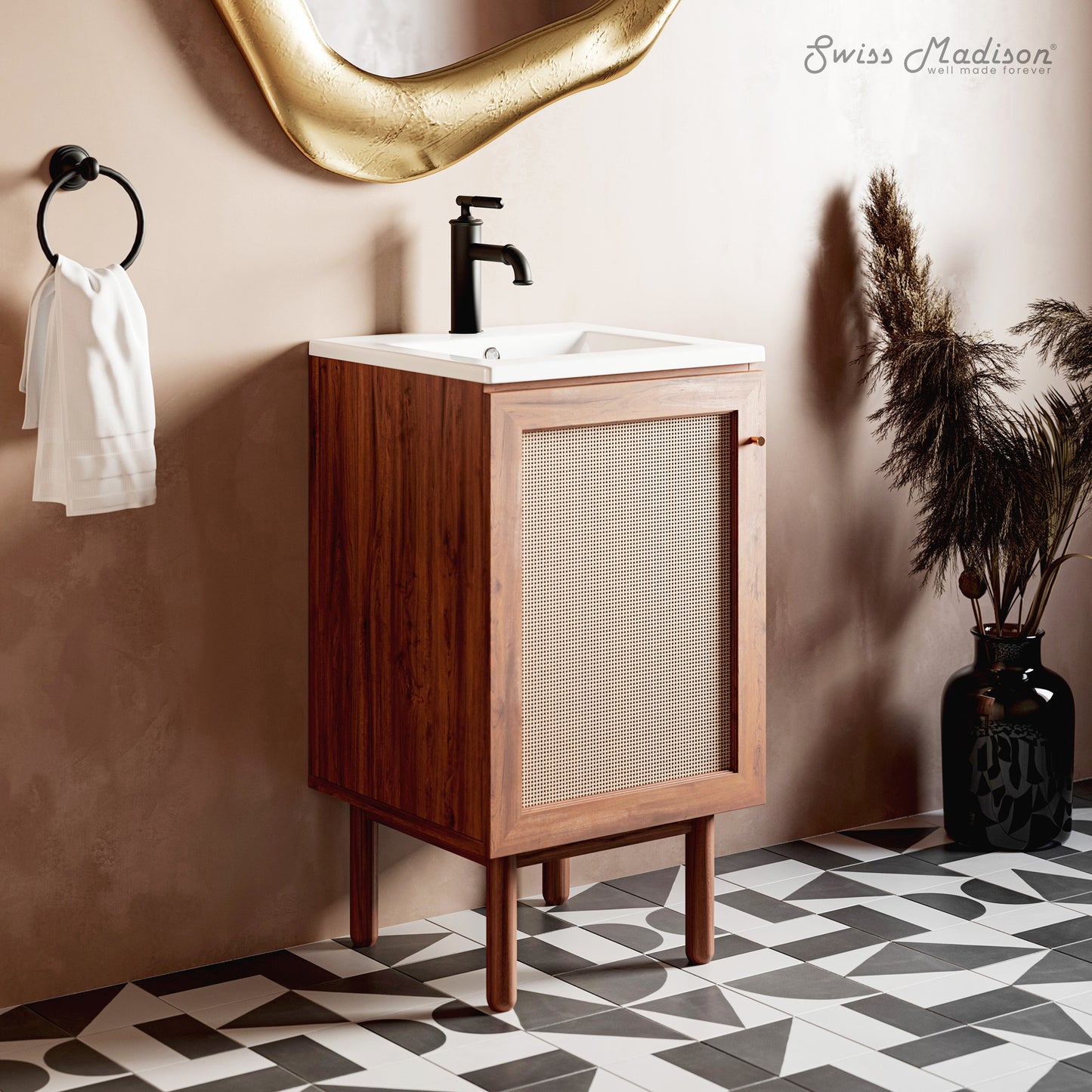 Swiss Madison, 18" Ceramic Square Vanity Sink Top