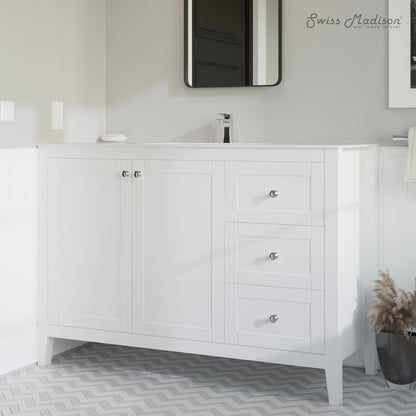 Swiss Madison, 48" Vanity Sink Top in Glossy White