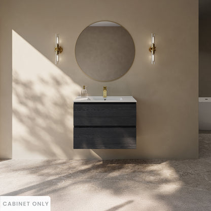 Swiss Madison, Liberte 30" Wall-Mounted Bathroom Vanity Cabinet without Top in Black Oak