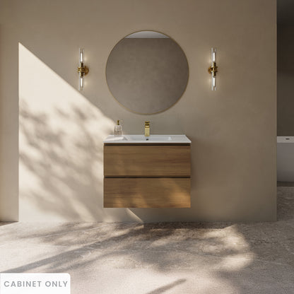 Swiss Madison, Liberte 30" Wall-Mounted Bathroom Vanity Cabinet without Top in Brown Oak