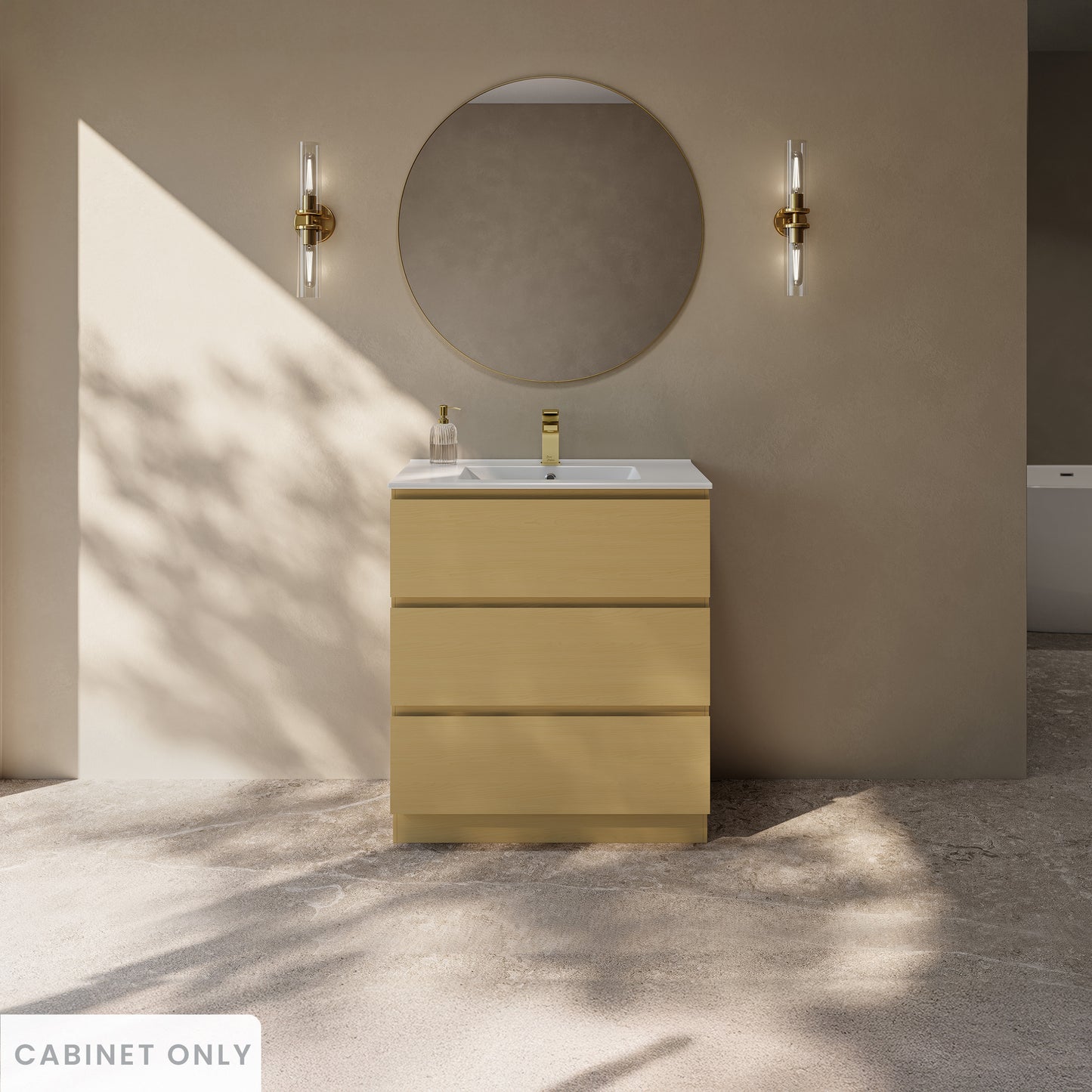 Swiss Madison, Liberte 30" Freestanding Bathroom Vanity Cabinet without Top in Natural Oak