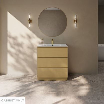 Swiss Madison, Liberte 30" Freestanding Bathroom Vanity Cabinet without Top in Natural Oak