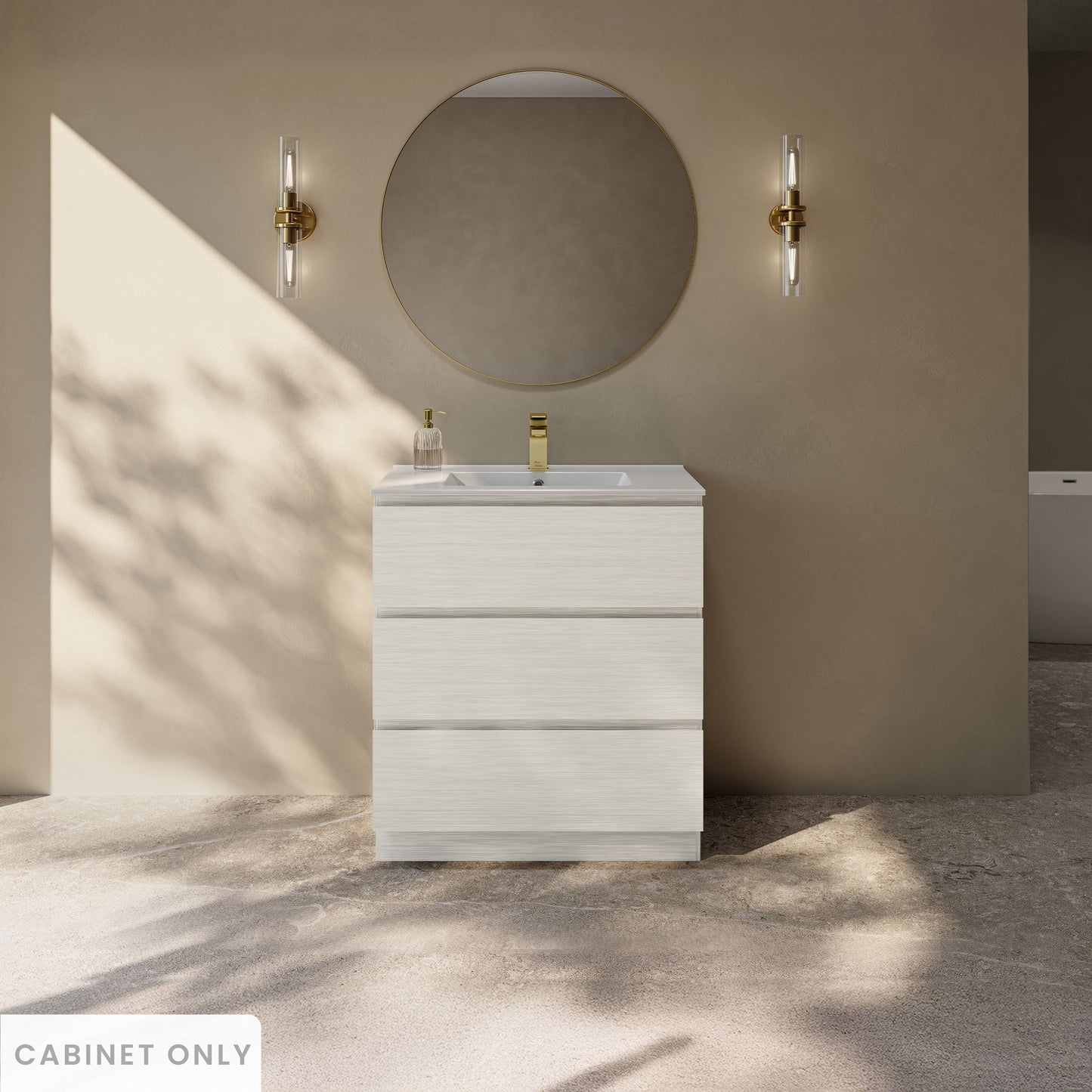 Swiss Madison, Liberte 30" Freestanding Bathroom Vanity Cabinet without Top in White Oak