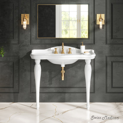 Swiss Madison, Santorini 40" Rectangle 3-Hole Widespread Console Sink