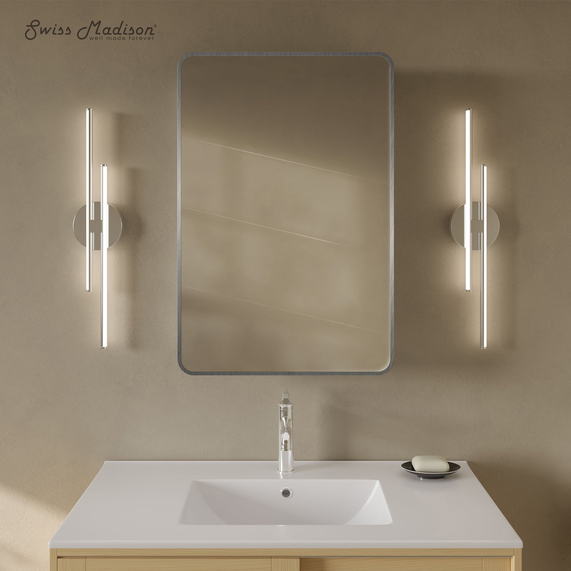 Swiss Madison Pierre wall-mount bathroom vanity in Polished Chrome — view 5
