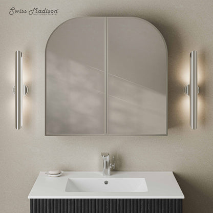 Swiss Madison Porte wall-mount bathroom vanity in Chrome — view 5