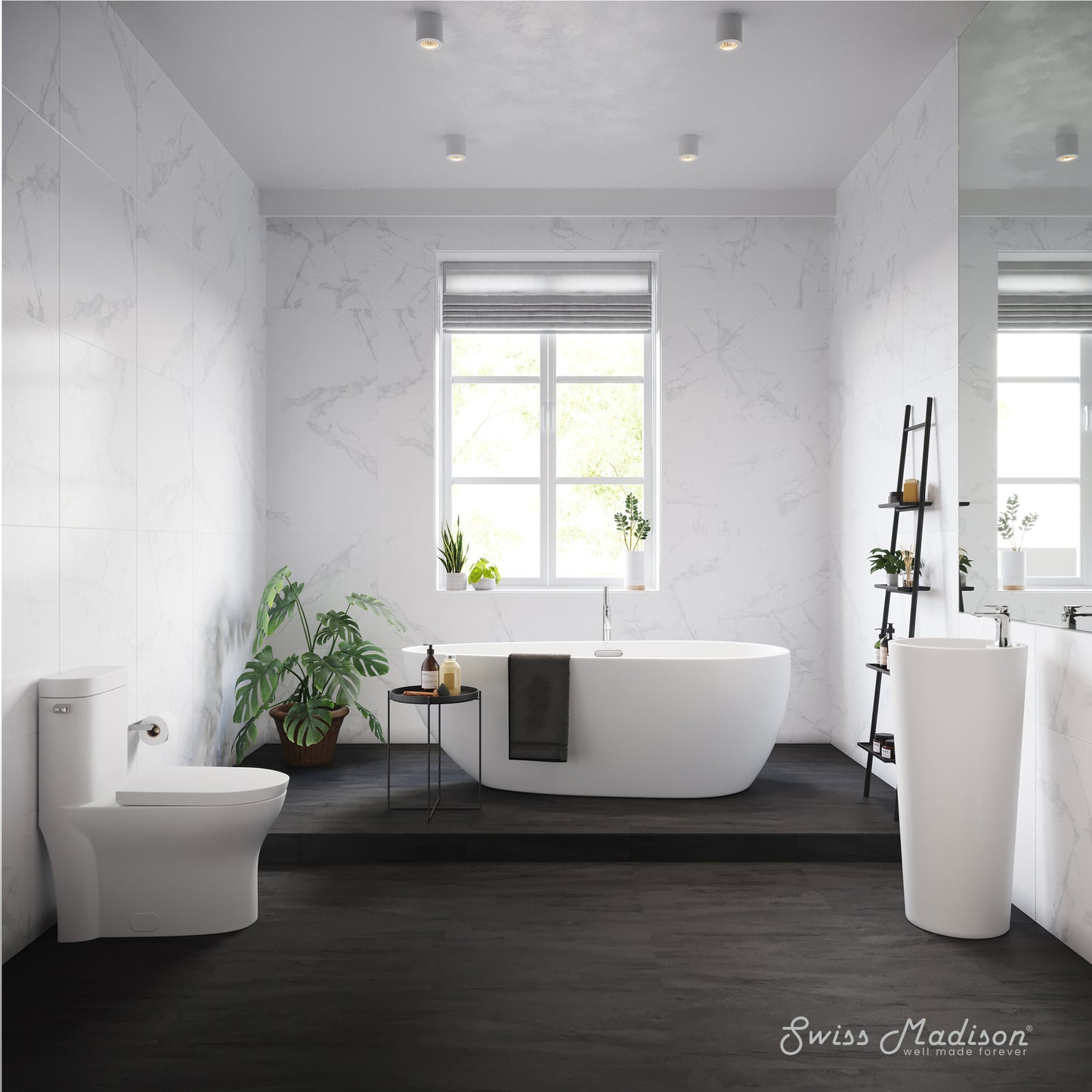 Swiss Madison, Monaco Circular Basin Pedestal sink
