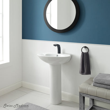 Swiss Madison, Plaisir Rounded Basin Pedestal Sink