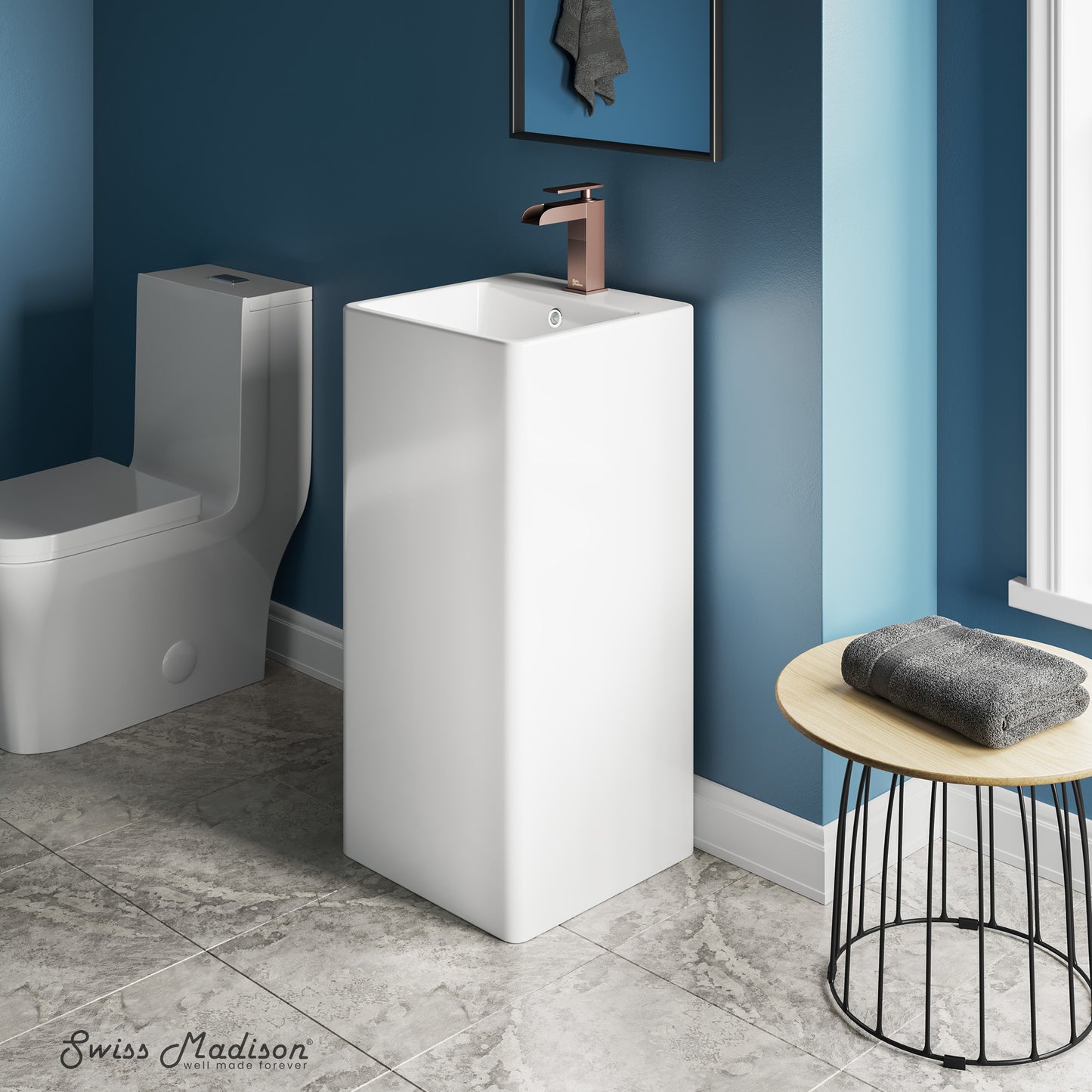 Swiss Madison, Concorde One Piece Pedestal Sink