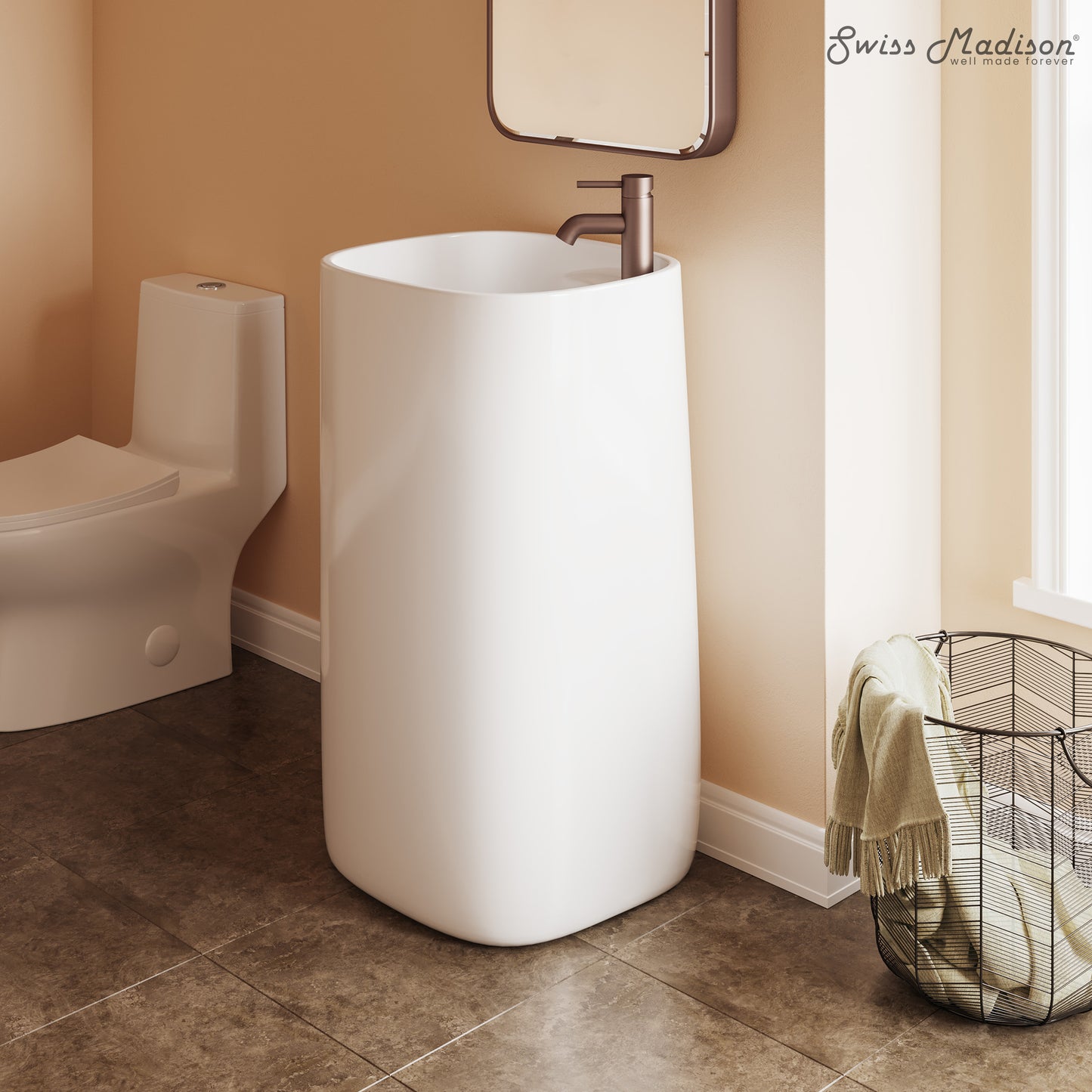 Swiss Madison, Ivy One Piece Pedestal Sink