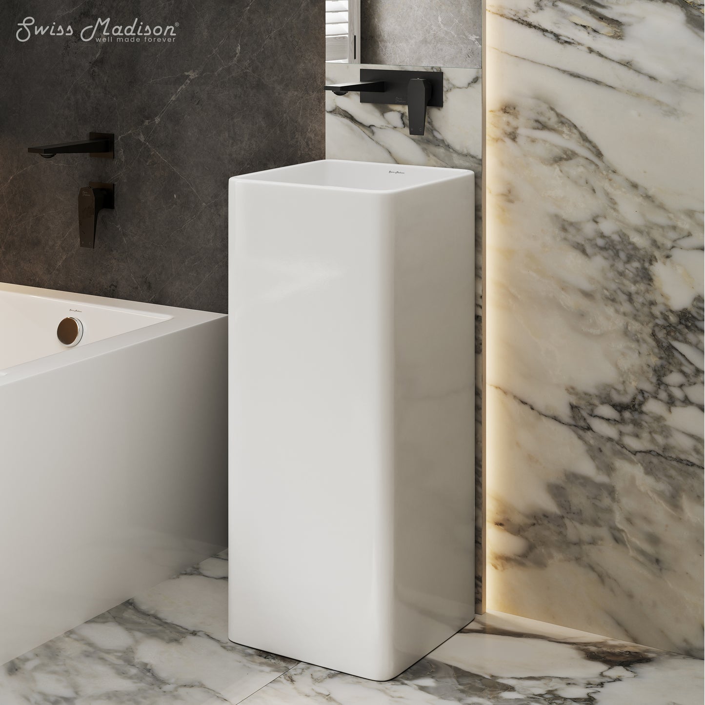 Swiss Madison, Claire One-Piece Pedestal Sink