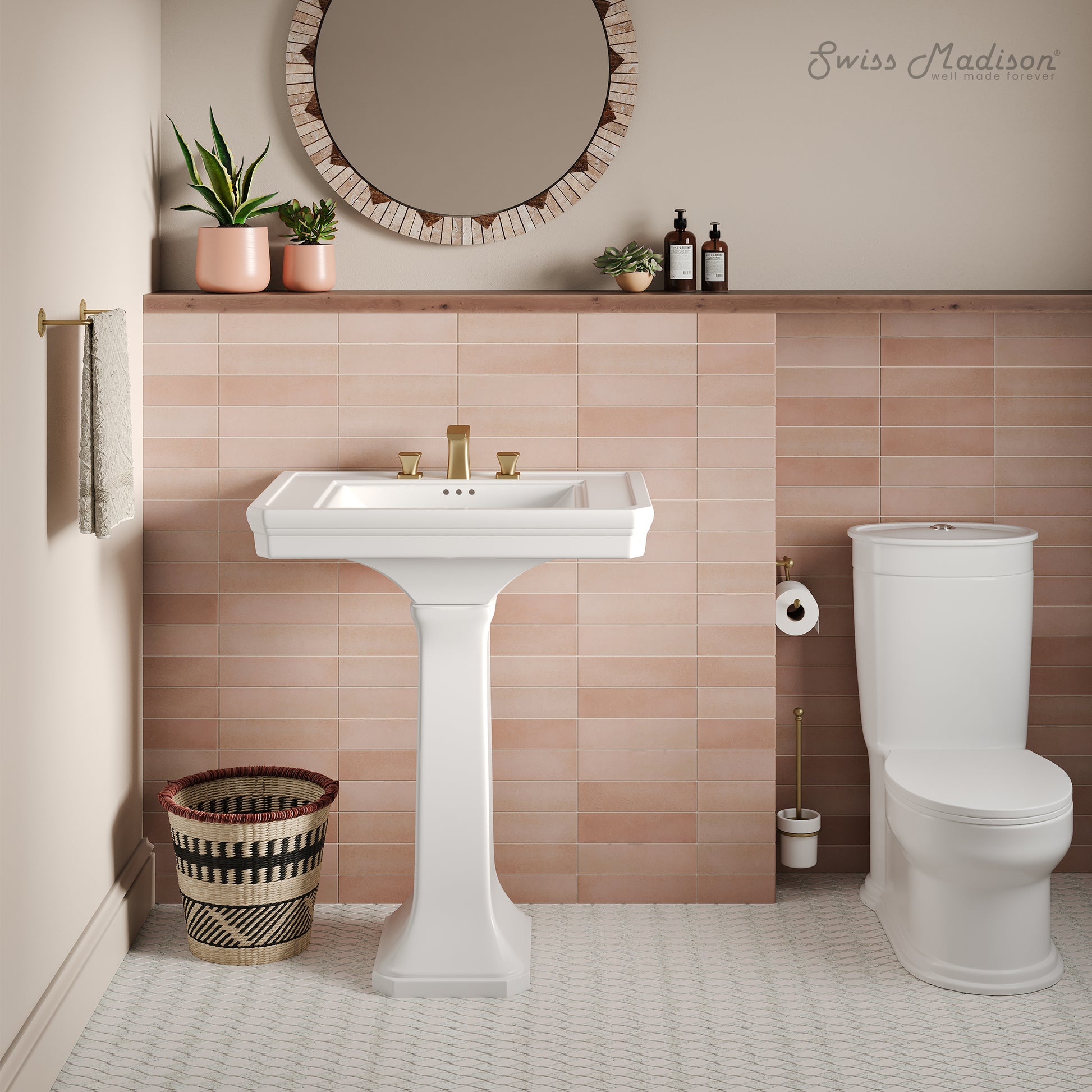 Swiss Madison Voltaire Two-Piece Pedestal two-piece pedestal bathroom vanity — view 6