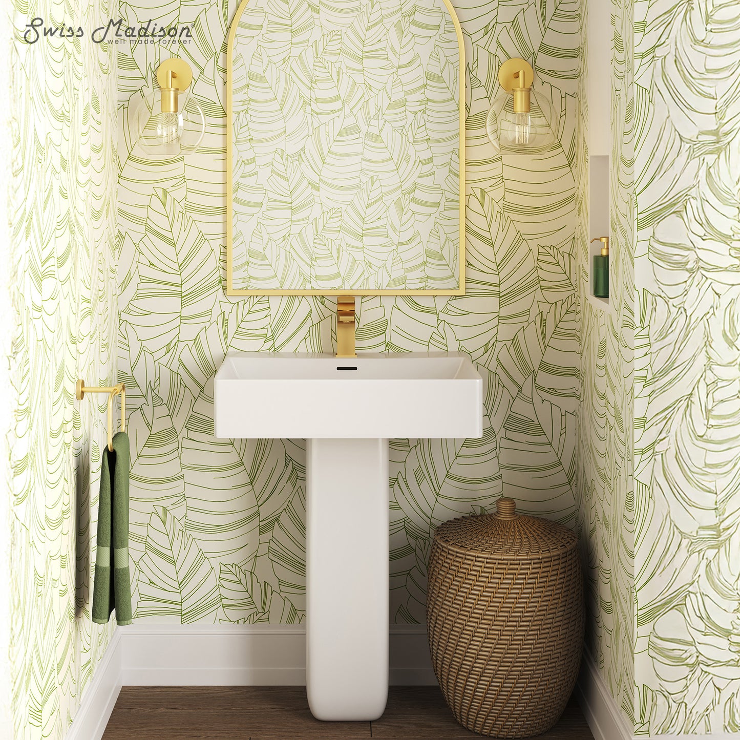 Swiss Madison, Concorde Square Two-Piece Pedestal Sink