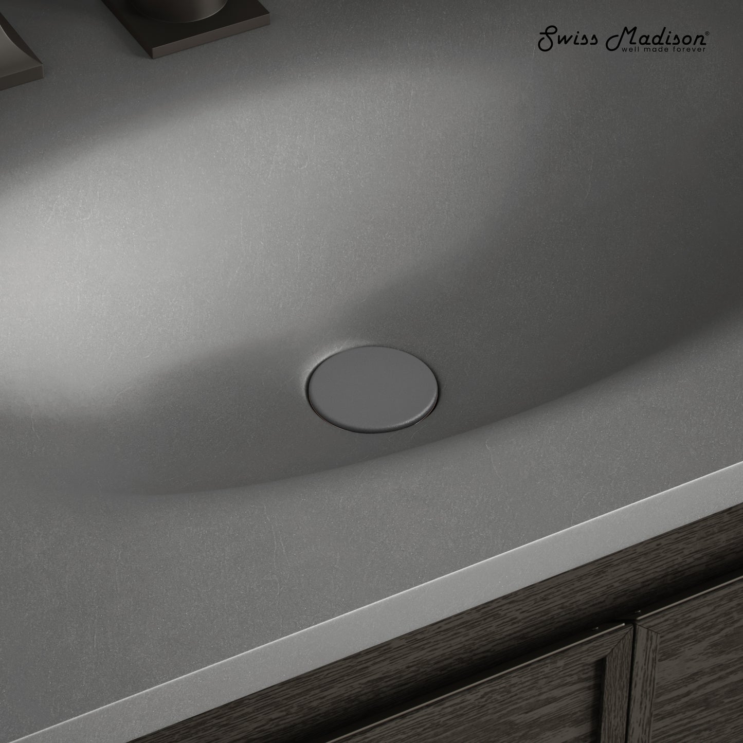 Swiss Madison Lisse Concrete Bathroom bathroom vanity in Matte Dark Gray — view 3