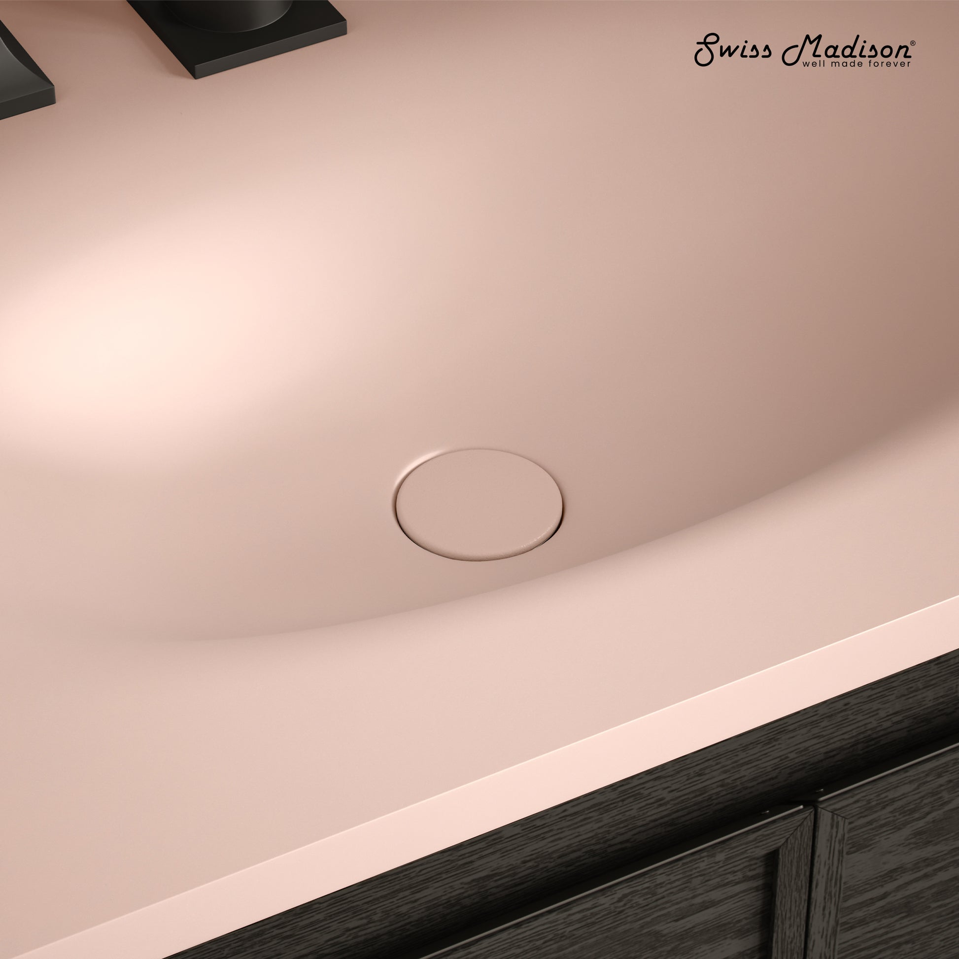 Swiss Madison Lisse Concrete Bathroom bathroom vanity in Matte Blush — view 3