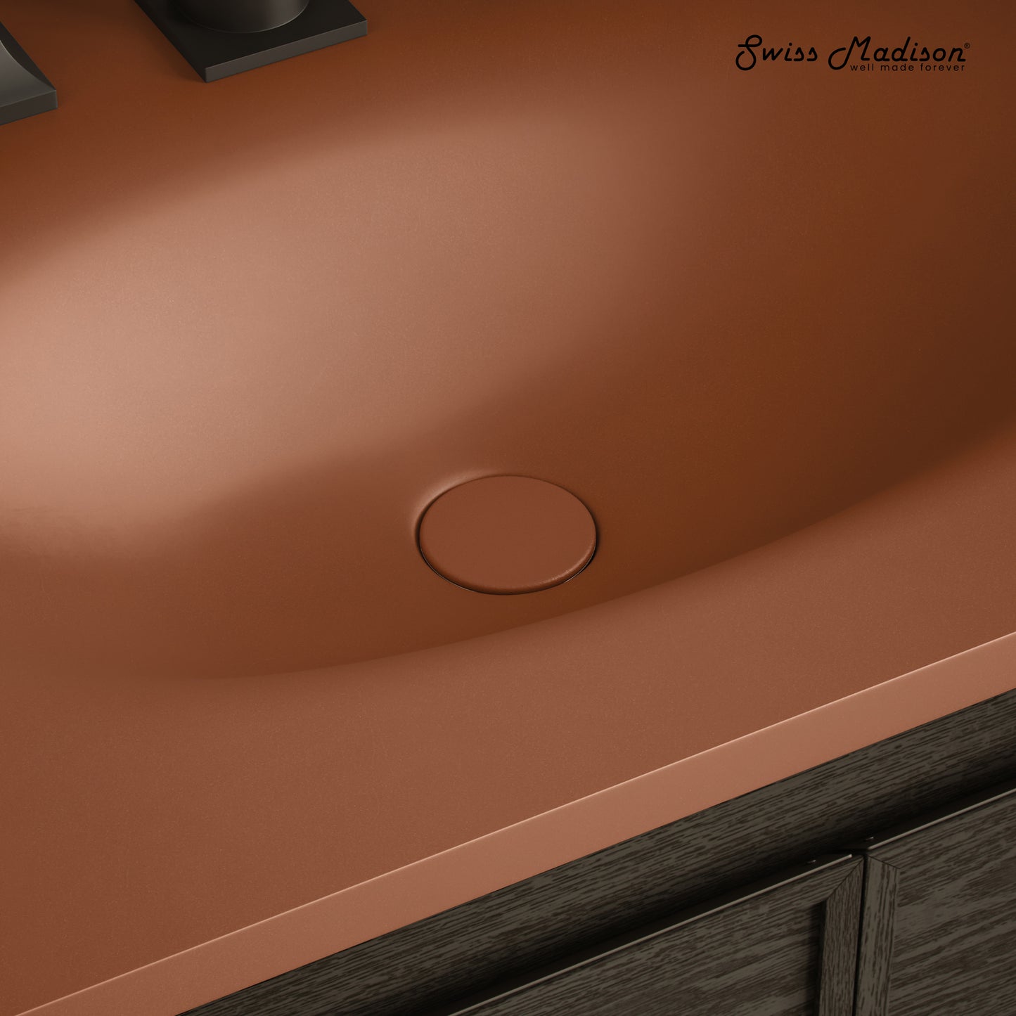 Swiss Madison Lisse Concrete Bathroom bathroom vanity in Matte Terracotta — view 3