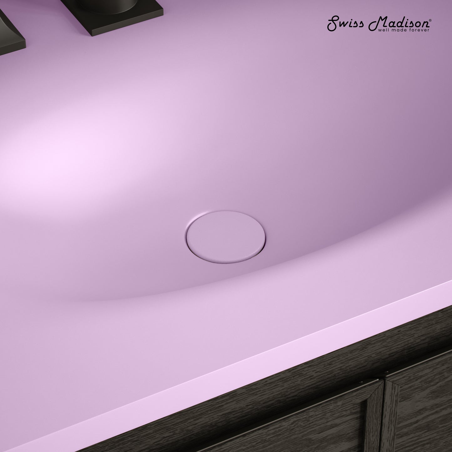 Swiss Madison Lisse Concrete Bathroom bathroom vanity in Matte Lavender — view 3
