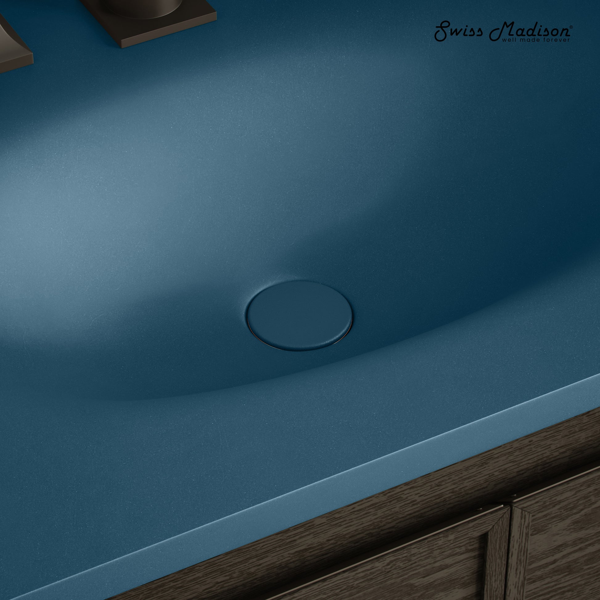 Swiss Madison Lisse Concrete Bathroom bathroom vanity in Matte Royal Blue — view 3