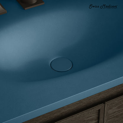 Swiss Madison Lisse Concrete Bathroom bathroom vanity in Matte Royal Blue — view 3