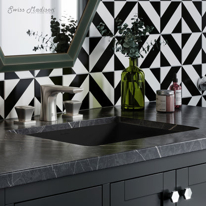 Swiss Madison, Plaisir 18.5" Rectangle Undermount Bathroom Sink in Matte Black