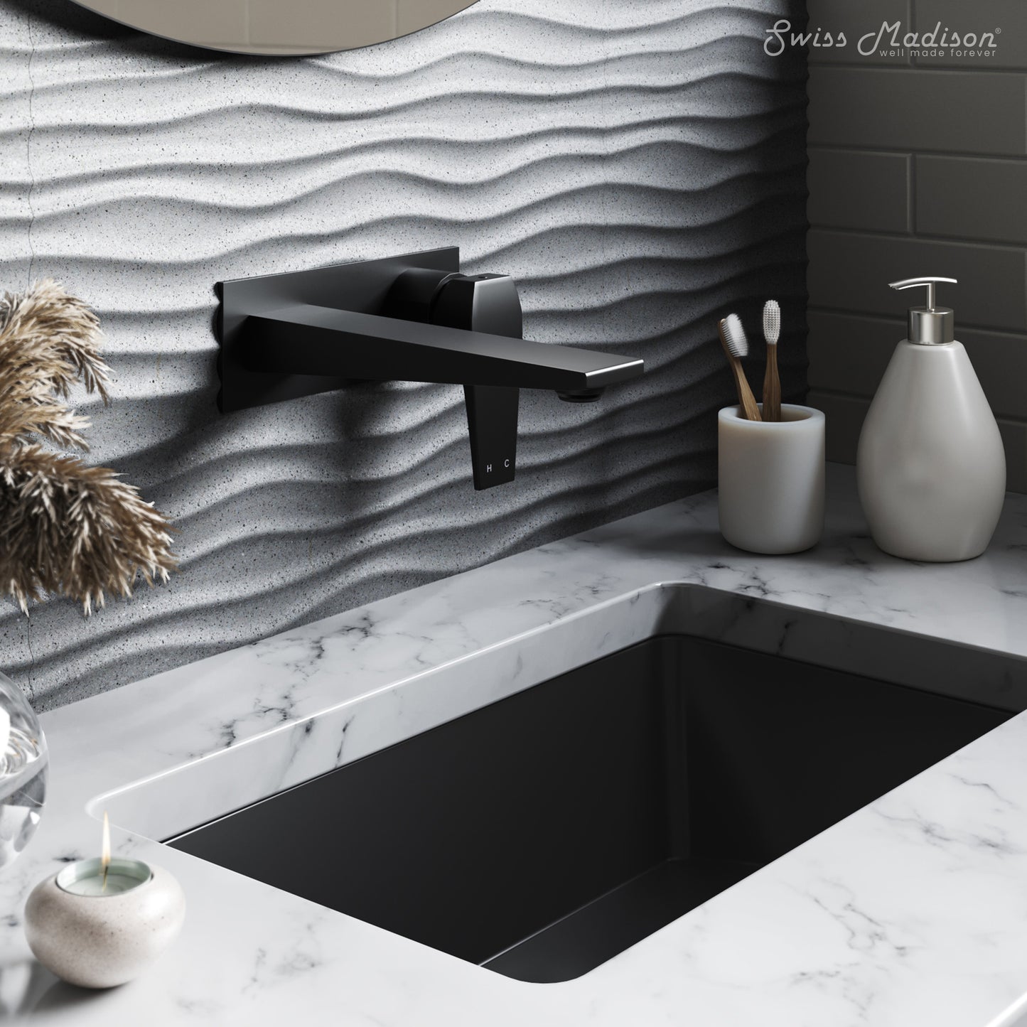 Swiss Madison, Voltaire 21" Rectangle Undermount Bathroom Sink in Matte Black